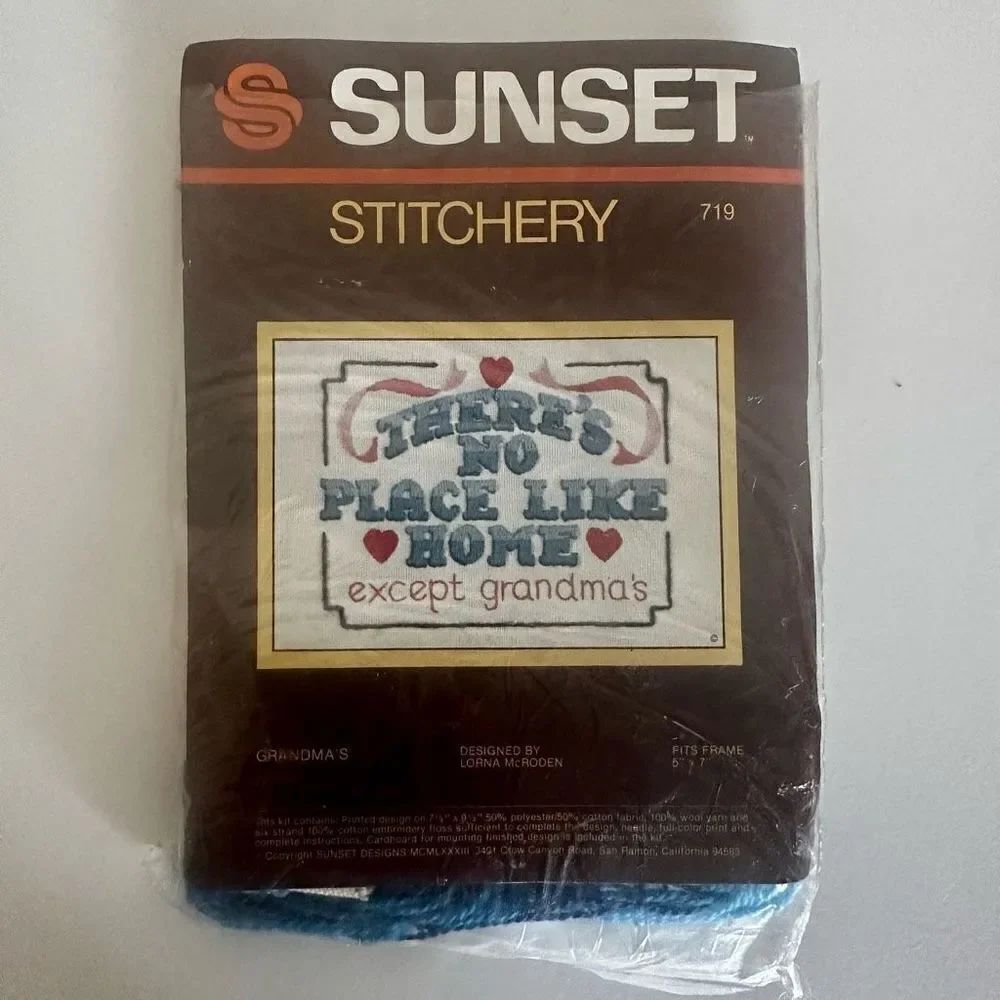 VTG 80’s Completed Stichery/Embroidery There’s No Place Like Home